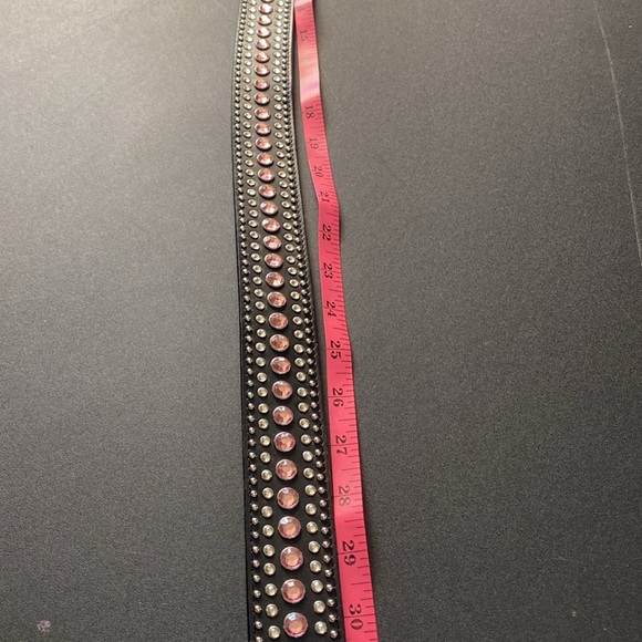 Western black belt with clear and pink stones - Picture 8 of 10